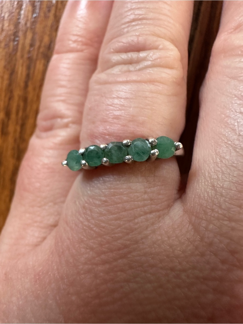 Sterling Silver Emerald Stack Ring